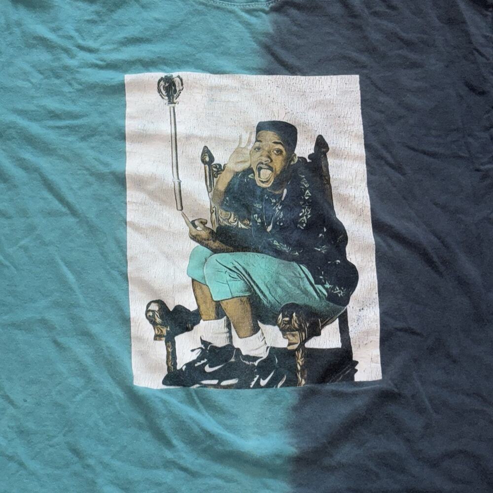 90's Legend Will Smith Summer Fresh Prince of Bel Air T Shirt Blue Large Men - Picture 2 of 6